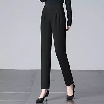 Женские гаремные брюки с высокой талией из воздушного слоя - Утягивающие, Эластичные, Большого размера, Повседневная одежда для весны и осени 4XL