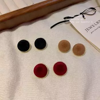 Женские геометрические флокированные серьги из серебра 925 пробы – модный, универсальный плюшевый дизайн для осени и зимы A1315 красный