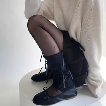 Женские гетры в стиле Лолита Kawaii, вязаные чехлы для ног, длинные носки, чулки, балетный стиль, повязки с бантом, JK, милые милые гетры для девочек One Size