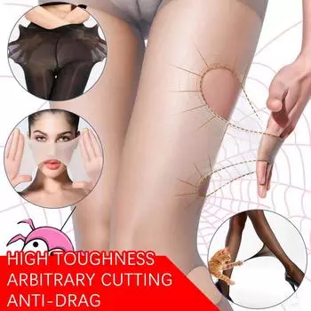 Женские гибкие чулки, тонкие чулки-пауки с защитой от крючков Free size хаки