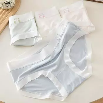 Женские гладкие невидимые трусики-брифы Женские бесшовные трусы средней посадки из ледяного шелка Летнее тонкое высокоэластичное мягкое дышащее нижнее белье L бежевый