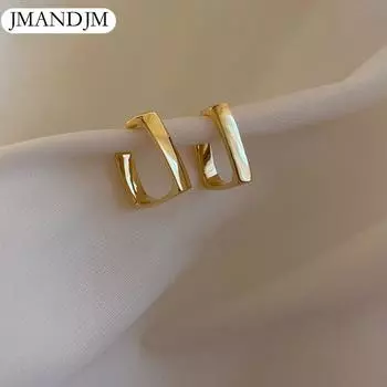 Женские глянцевые серьги-гвоздики из нержавеющей стали, темпераментные дамы золотой