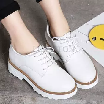 Женские глянцевые туфли на толстой подошве с круглым носком и толстым каблуком, повседневные и универсальные, модные, плюшевые, утепленные и мокасины 34 чёрный