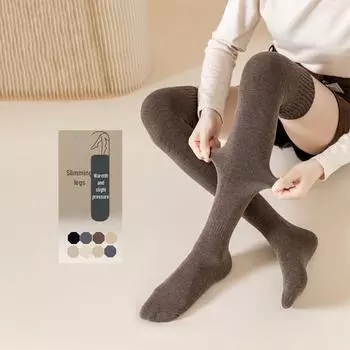 Женские гольфы выше колена, нескользящие чулки для весны, осени и зимы One Size