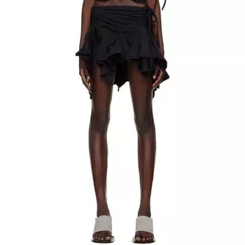 Женские готические панк-юбки асимметричного кроя, однотонные, с завязками на шнурке, с оборками, мини-юбка, летние модные короткие юбки S белый