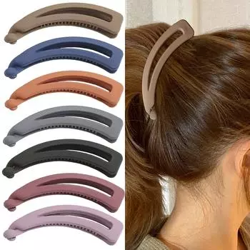 Женские густые волосы, прочный держатель 4,9 дюйма, большой матовый хвостик, милые заколки-бананы, нескользящие женские модные косметические зажимы с застежкой-зажимом One Size
