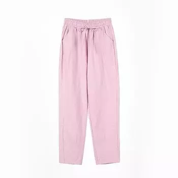 Женские хлопковые брюки длиной до щиколотки с эластичной резинкой на талии, весенне-летние однотонные женские брюки с карманами S зелёный