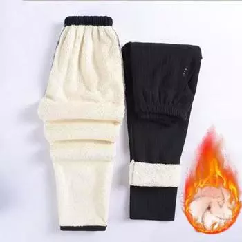 Женские хлопковые брюки, однотонные, с эластичной талией, повседневные брюки с карманами, утолщенная бархатная подкладка 5XL