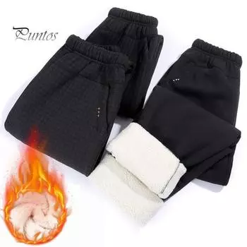 Женские хлопковые брюки, однотонные, с эластичной талией, повседневные брюки с карманами, утолщенная бархатная подкладка, зимние спортивные брюки 5XL B