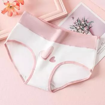 Женские хлопковые дышащие и удобные трусы без следов с принтом, симпатичное большое нижнее белье с высокой талией M