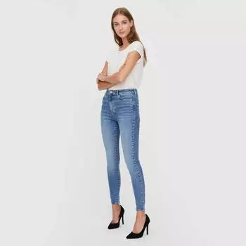 Женские хлопковые джинсы скинни с высокой посадкой VERO MODA