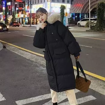 Женские хлопковые куртки, зимние мешковатые толстые теплые длинные пуховики большого размера, женское пальто, стеганые куртки, верхняя одежда S