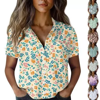 Женские хлопковые льняные топы, рубашки с короткими рукавами, свободные футболки в стиле бохо, винтажные блузки S