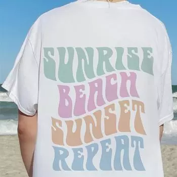 Женские хлопковые летние дышащие универсальные математические топы Sunrise Beach с буквенным принтом и короткими рукавами, свободные женские футболки S белый