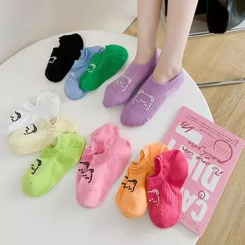 Женские хлопковые нескользящие носки с защитой от падения пятки, тонкие белые весенние и осенние короткие носки с неглубокой подошвой, устойчивые к запахам, невидимые носки белый