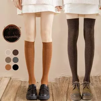 Женские хлопковые носки до середины икры — черные, нескользящие, теплые, идеально подходят для весны и осени Women s One Size 35-40