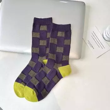 Женские хлопковые носки до середины икры Осень Зима В японском стиле JK Этнический стиль Модные носки Леди Девушки Студентки Милые Ретро Длинные носки EUR 34-39