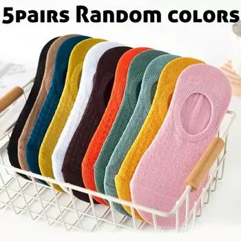 Женские хлопковые носки, носки весна-лето, носки-координаты, плотные силиконовые носки One Size