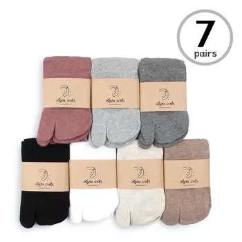 Женские хлопковые носки вьетнамки Tabi Geta Shoes (Crew 7 Pairs) YH 17 22cm - 25cm
