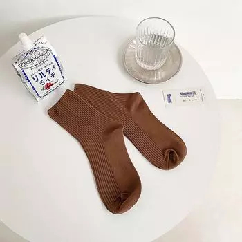 Женские хлопковые носки в стиле ретро, средние носки-трубы, осенние и зимние носки белый