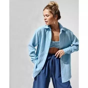 Женские хлопковые рубашки на весну и лето, офисные женские модные однотонные женские свободные креповые рубашки с длинными рукавами, мягкие XXL белый