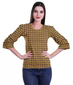 Женские хлопковые топы с принтом Moomaya с рюшами на рукавах и короткими футболками больших размеров 2XL шоколадный коричневый