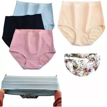 Женские хлопковые трусики с высокой талией, мягкое дышащее нижнее белье больших размеров M