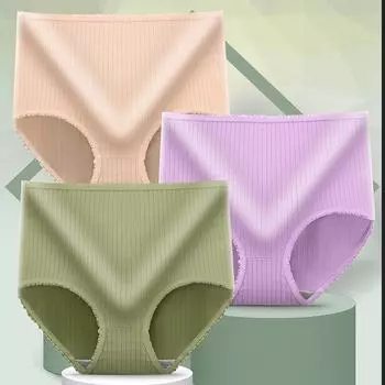Женские хлопковые трусики с высокой талией, сексуальные трусы, нижнее белье, женские трусики, кружевное нижнее белье, однотонные трусы, трусики M белый