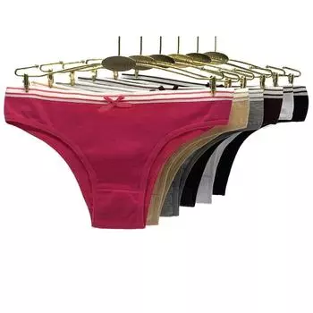 Женские хлопковые трусики, сексуальные трусы с низкой посадкой, однотонное нижнее белье, нижнее белье для женщин, 6 шт. M
