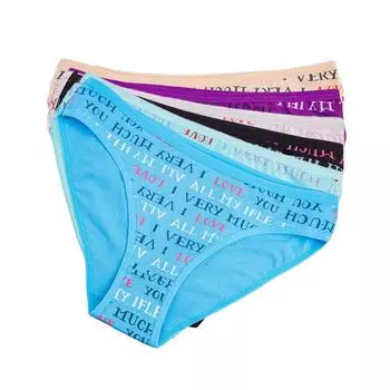 Женские хлопковые трусики, женские трусы, сексуальное нижнее белье, хлопковое нижнее белье с промежностью, нижнее белье с надписью, 6 шт. M