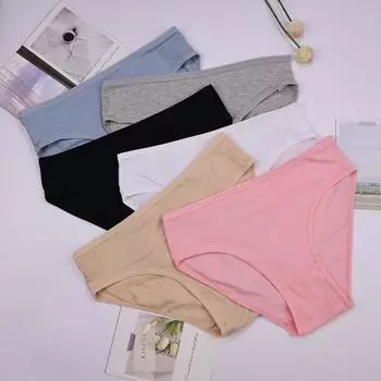 Женские хлопковые трусы больших размеров, 40 шт. в упаковке — симпатичные однотонные цвета, расчесанные для мягкости M чёрный