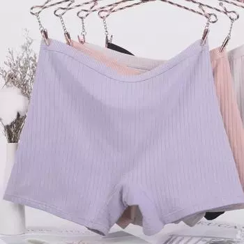 Женские хлопковые трусы-боксеры с высокой талией 2024 года, большой размер, чистый хлопок, прошитый нитью MM200, шорты. XL [36-48kg]