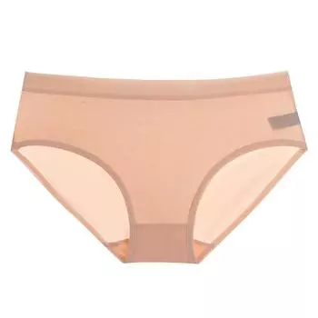 Женские хлопковые трусы, простые, большие, удобные дышащие бесшовные однотонные трусы со средней талией M белый