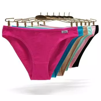 Женские хлопковые трусы, сексуальное женское белье, женские трусы с низкой талией, удобное нижнее белье, женские трусики-кюлоты, 6 шт./упак. M