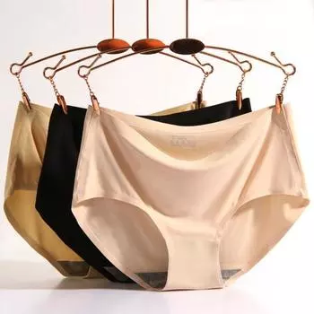 Женские хлопковые трусы со средней посадкой, летние дышащие, удобные, безопасные, тонкие, эластичные, из ледяного шелка, бесшовное нижнее белье, трусики, внутренняя одежда XL белый