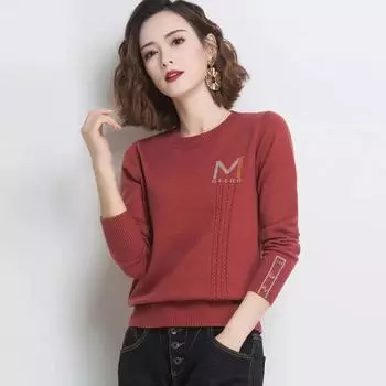 Женские хлопковые вышитые футболки с длинными рукавами, женская одежда для мам на весну и осень, свободная блузка с круглым воротником, топ 4XL XXXL красный