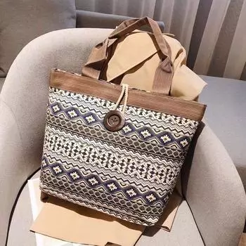 Женские холщовые сумки, повседневные большие повседневные сумки-тоут на плечо, простые сумки-хобо, 1 шт.