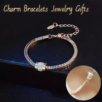 Женские хрустальные браслеты с покрытием, модные очаровательные браслеты, ювелирные подарки One Size