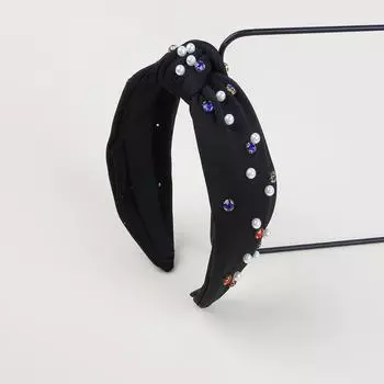 Женские хрустальные повязки на голову с бантом и жемчугом, тканевые повязки для волос, детские праздничные аксессуары для волос, головные уборы