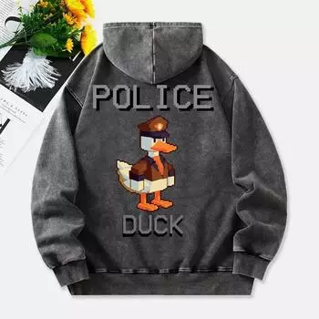 Женские худи с принтами мультяшных уток, хлопковые пуловеры, удобная модель с карманом, одежда с капюшоном оверсайз M