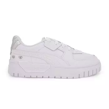 Женские и детские кроссовки PUMA Cali Dream GL Junior белого цвета с серебряными сердцами 37 белый