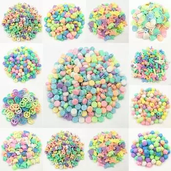 Женские и детские разнообразные модные разноцветные акриловые свободные бусины для изготовления браслетов и ожерелий своими руками Style 5&50pcs