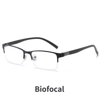 Женские и мужские деловые очки для чтения с пресбиопией, блокирующие синий свет, бифокальные очки для чтения, модные очки для дальнего зрения в полуоправе +1.5