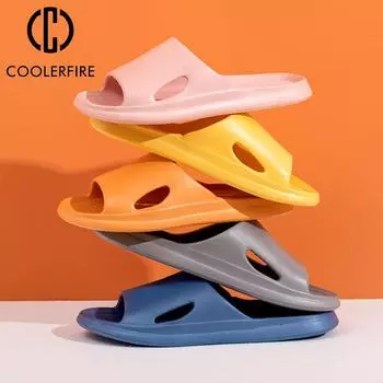 Женские и мужские домашние тапочки на толстой платформе, домашние тапочки для ванной комнаты, простые женские домашние тапочки, летние шлепанцы с подушкой-облаком, TX001 36-37 зелёный