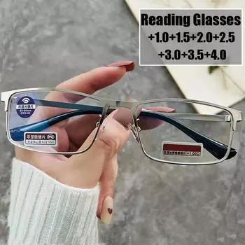 Женские и мужские готовые квадратные очки для дальнозоркости, винтажные очки для дальнозоркости с защитой от синего света, очки для чтения по рецепту с диоптриями 1.0