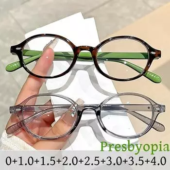 Женские и мужские готовые очки для пресбиопии с диоптриями, винтажные очки с защитой от синего света, маленькая овальная оправа, очки для чтения 0