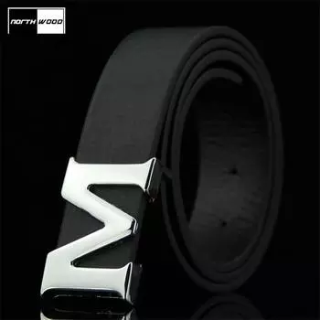 Женские и мужские кожаные ремни с автоматической гладкой пряжкой, кожаные ремни в стиле панк, хип-хоп, поясной ремень для джинсов 110 cm чёрный