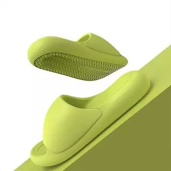 Женские и мужские летние мягкие туфли, облачные тапочки, домашние бесшумные тапочки для ванной, противоскользящие, сланцы для пляжа, сандалии для отдыха, тапочки 36-37 зелёный