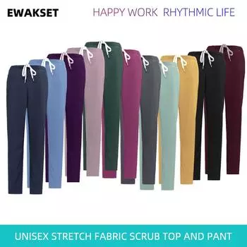 Женские и мужские медицинские аксессуары, спецодежда, однотонные брюки, брюки с карманами, униформа врача и медсестры, скрабы, нижняя часть брюк XS чёрный