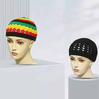Женские и мужские модные аксессуары, однотонные хлопковые молитвенные шапки, вязаные крючком исламские шапочки, шапки куфи, шапка куфи